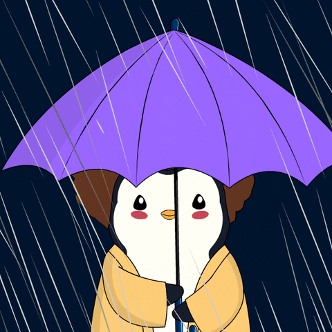 Raining Bad Day GIF by Pudgy Penguins