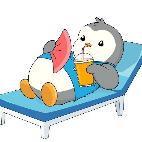 Relaxing 90 Degrees Sticker by Pudgy Penguins