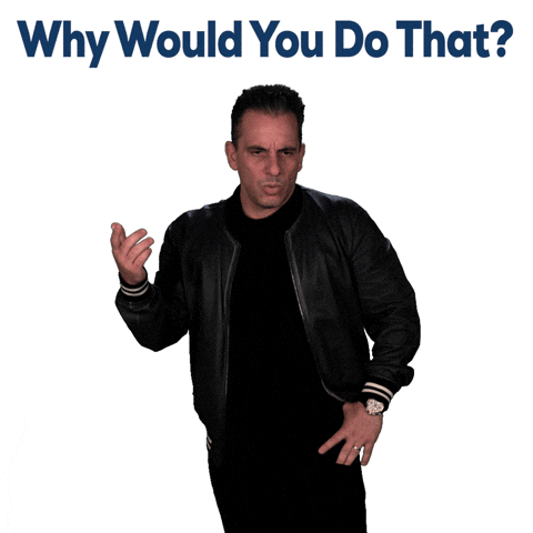 Why Would You Do That Gif By Sebastian Maniscalco Find Share On Giphy