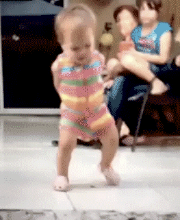 Baby doing a happy dance