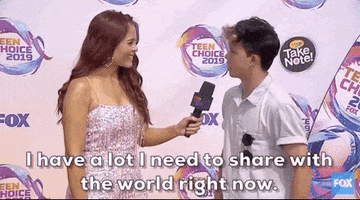 Teen Choice Awards I Have A Lot I Need To Share With The World Right Now GIF by FOX Teen Choice