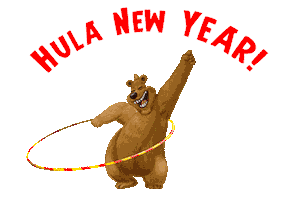 New Year Bear Sticker by Bill Greenhead