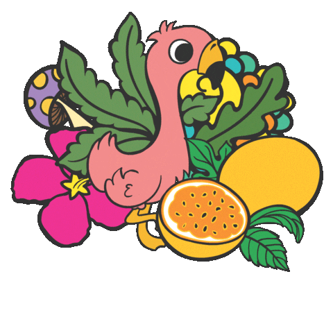 Passion Fruit Flamingo Sticker by CannaSmack