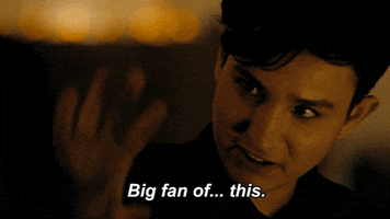 TV gif. Bex Taylor Klaus as Brianna on Deputy intently looks at someone as they wave their hand in front of the persons face. Text, "Big fan of, this." 