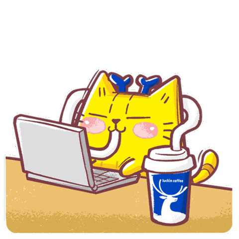 Cat Working Sticker by Bear Boss Buddies