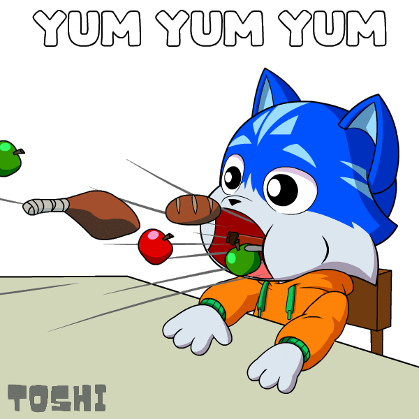 Hungry Cat Sticker by Toshithecat