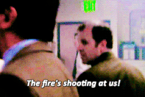 the office fire GIF
