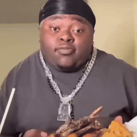 Fat Black Guy Eating GIF