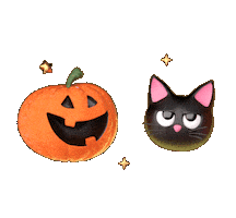 Noche De Brujas Cat Sticker by Mora Vieytes
