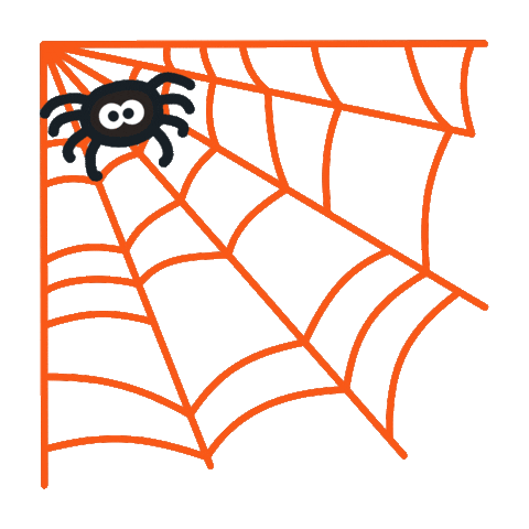 Spider Web Orange Sticker by Dogs Creek Official