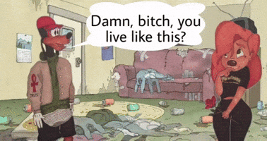 Clean Up Goofy Girl GIF