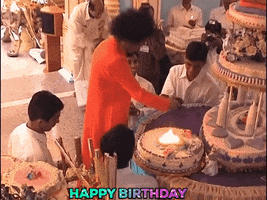 Happy Birthday Cake GIF by Sai Young Messengers
