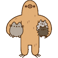 sloth with pusheen