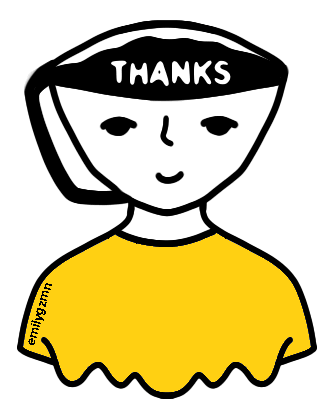 Thanks Sticker by Emily Guzman