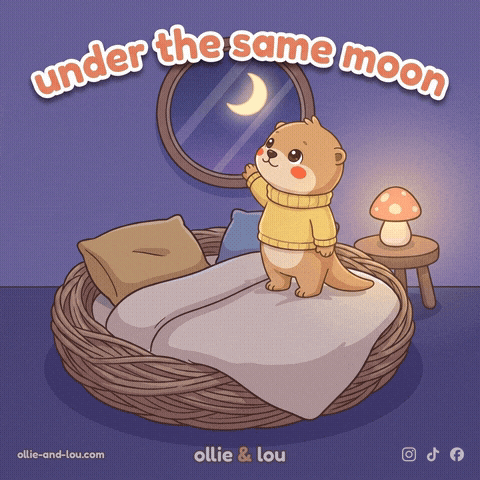 Under The Same Moon Otter GIF by Ollie & Lou
