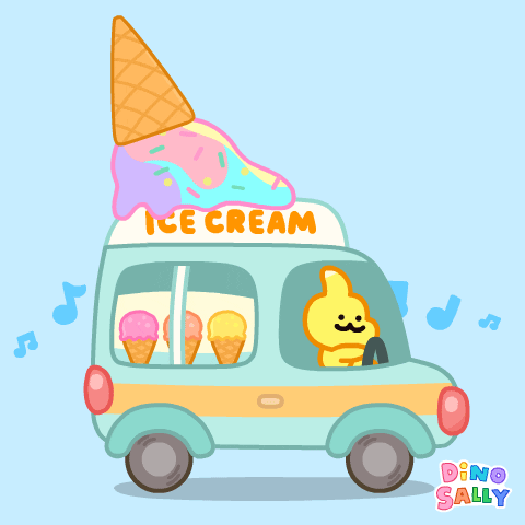 Happy Ice Cream GIF by DINOSALLY