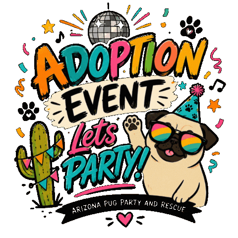 Pugs Pugparty Sticker by Arizona Pug Party and Rescue