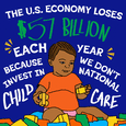 The US economy looses $57 billion each year because we don't invest in national child care