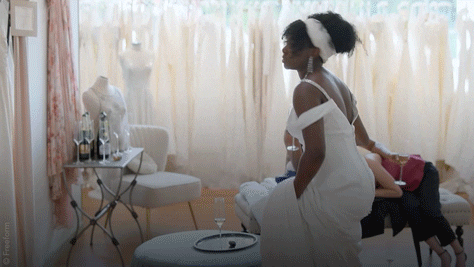 Wedding Dress Reaction GIF by Freeform's Single Drunk Female