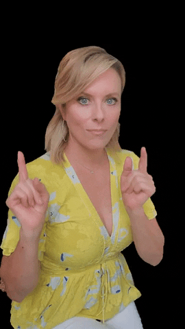 kerryhbarrett woman pointing blonde blue steel GIF