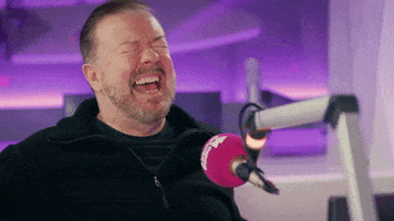 Ricky Gervais Lol GIF by AbsoluteRadio