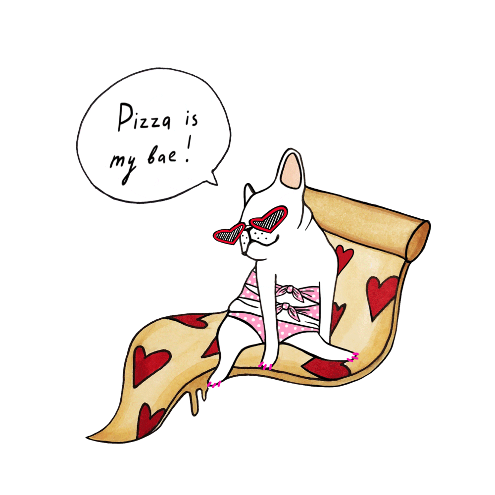 French Bulldog Pizza Sticker by Fine Frenchie