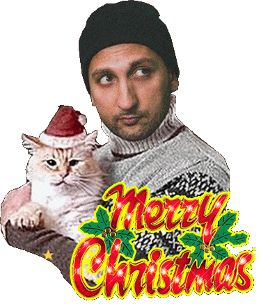 Merry Christmas Cat Sticker by DJ Mosaken