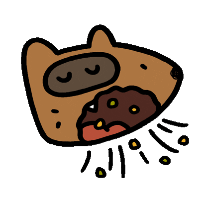 Hungry Tanuki Sticker