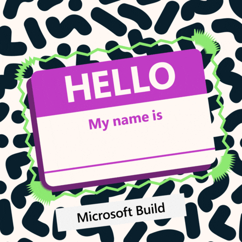 Name Tag Hello GIF by Microsoft Cloud