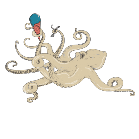 Gelato Octopus Sticker by bucketandbay