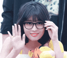 hello wave twice glasses momo GIF
