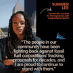 "The people in our community have been fighting back against fossil fuel corporations fracking proposals for decades, and I am proud to continue to stand with them" Summer Lee quote