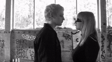 Staring Black And White GIF
