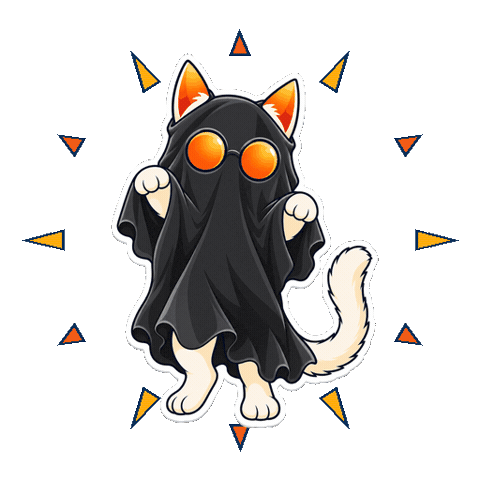 Ghost Cat Sticker by Desertcatclub