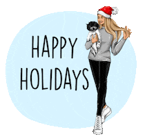 Merry Christmas Dog Sticker by Carrie Berkk | Carrie's Chronicles