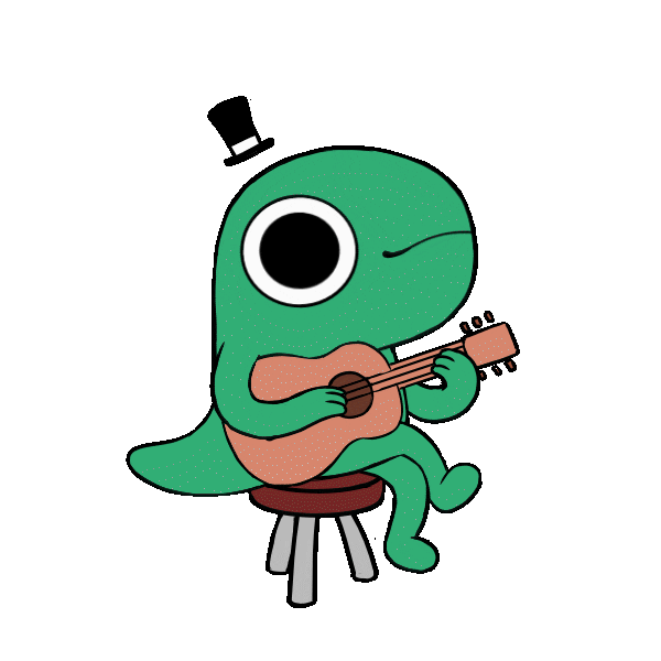 Guitar Frog Sticker by Incrediville
