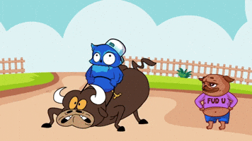 BigBrainTwin riding a bull