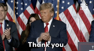 Donald Trump Thank You GIF by PBS NewsHour