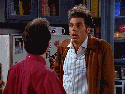excited seinfeld come on lets go cosmo kramer GIF