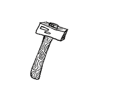 Illustration Hammer Sticker