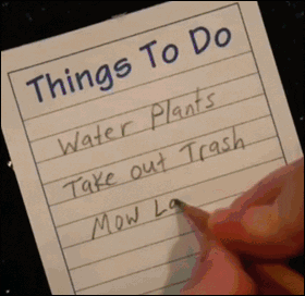 Gif of a dog doing many things from a ToDO list
