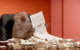 Reading Office Monkey GIF