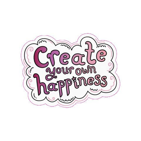Happy Pink Sticker by Kia Creates