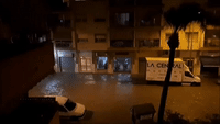 Residents Watch on as Flash Flooding Drenches Benicarlo, Spain