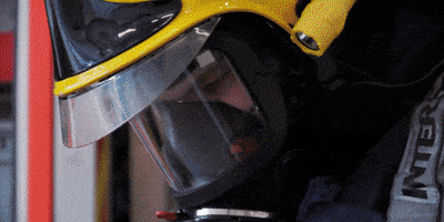 Paloturvallisuusviikko fire helmet firefighter campaign GIF