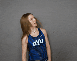 Celebration Hair GIF by BYU Cougars