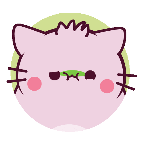 Sick Cat Sticker by Pembe