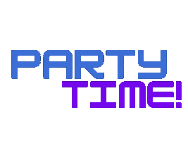 Neon Party Time Sticker
