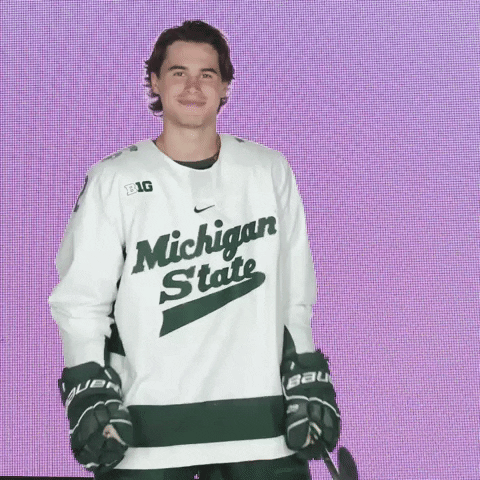 Go Green Hockey Players GIF by Michigan State Athletics