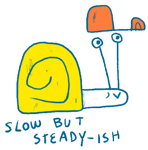 Hard Work Slug Sticker by Alfonso de Anda